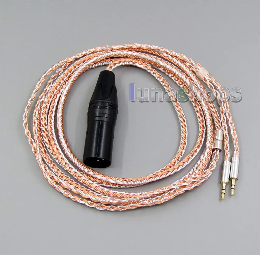 16 ядер Серебряный OCC Сменный кабель для Hifiman HE560 HE-350 HE1000 V2 наушников XLR 2,5 мм 4,4 мм 3,5 мм LN006021
