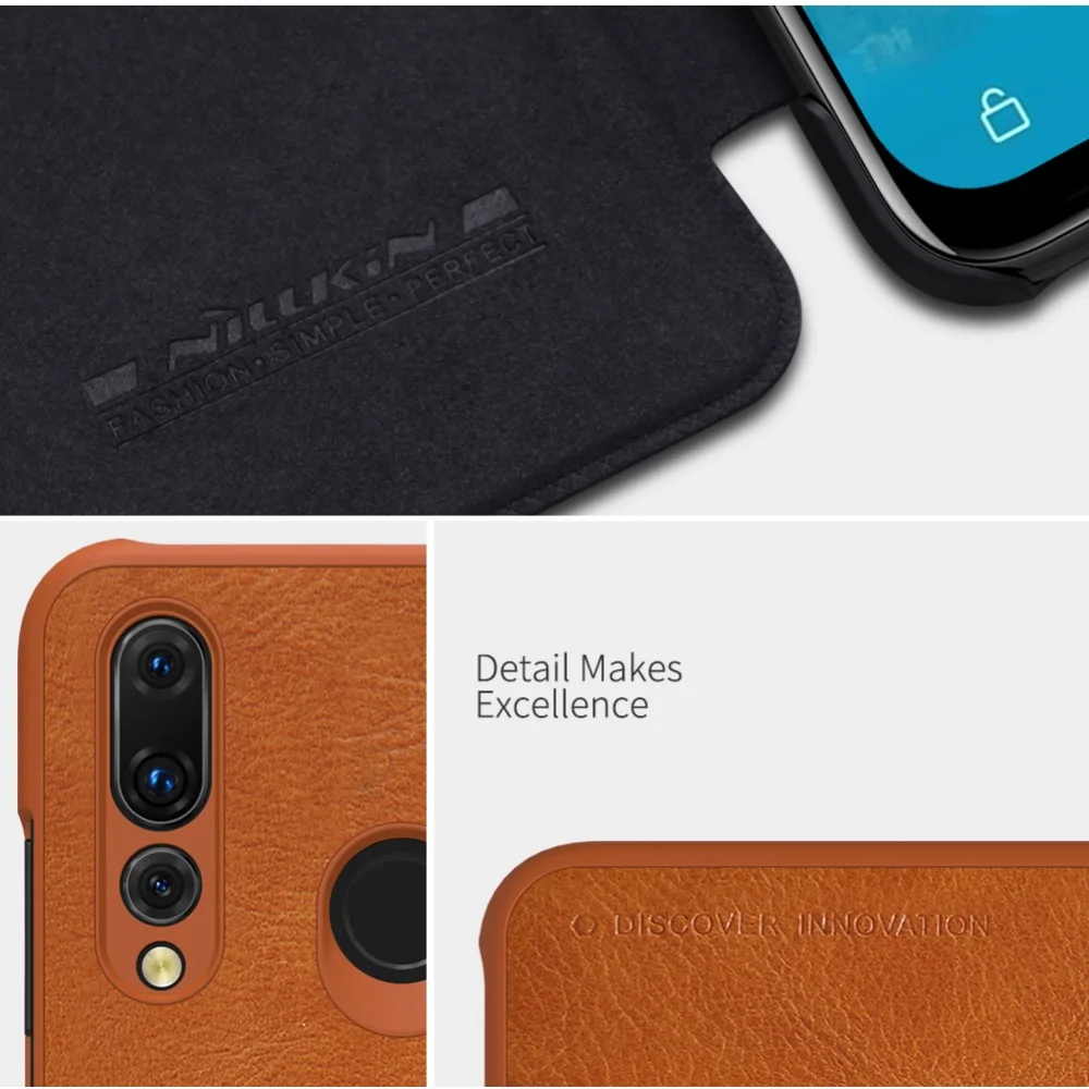 Huawei P Smart Plus чехол Nillkin Qin Флип кожаный чехол Роскошные чехол для делового телефона для наслаждаться 9 S Nilkin задняя крышка