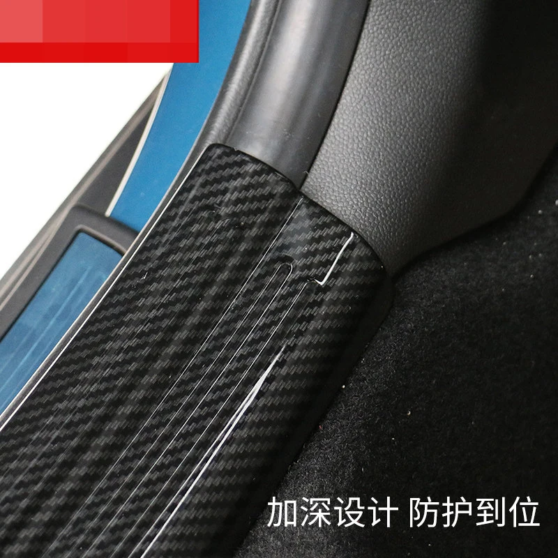 Новый черный и карбоновый стильный дверной порог из нержавеющей стали для мини