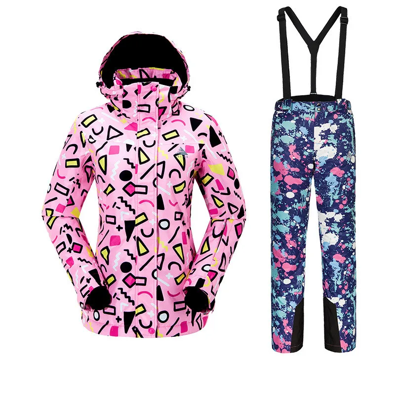 

Winter Outdoor Ladies' Ski Suit Sports Ski Wear Warm Wear-resistant Ski Jacket + Ske Trousers For Women Size S-XXL