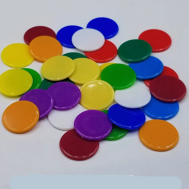19mm Yellow,Green 200 Bulk Translucent Bingo Chip 19mm for Bingo Game Cards Coin Supplies