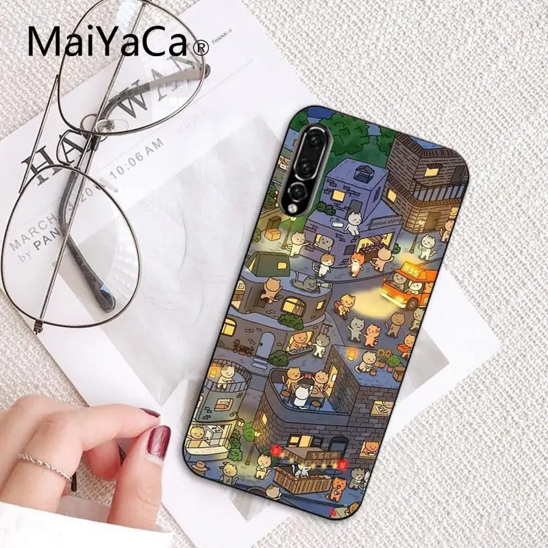 Мягкий силиконовый чехол для телефона Maiyaca с рисунком японского кота Huawei P9 P10 Plus