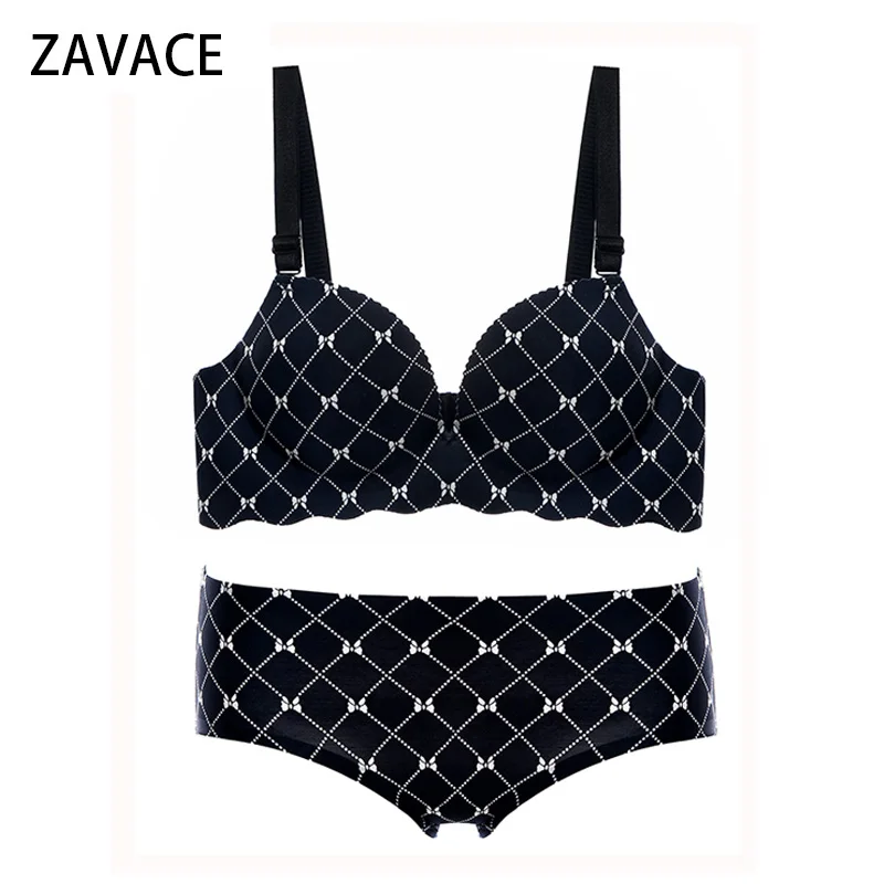 ZAVACE новый цельный бесшовный бюстгальтер с бабочкой и решеткой без стального