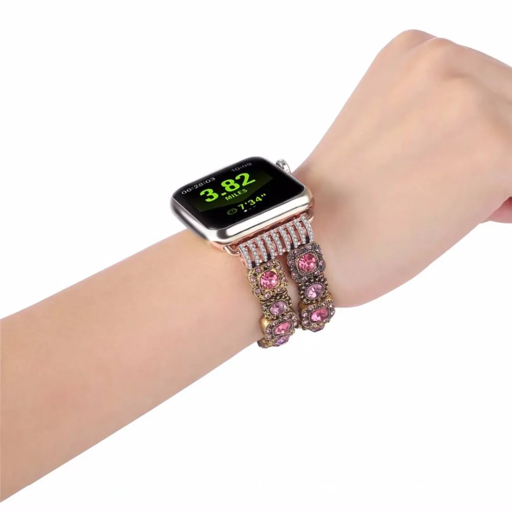 Женский ремешок для часов Apple Watch Series 1 2 3 роскошный браслет ручной работы с