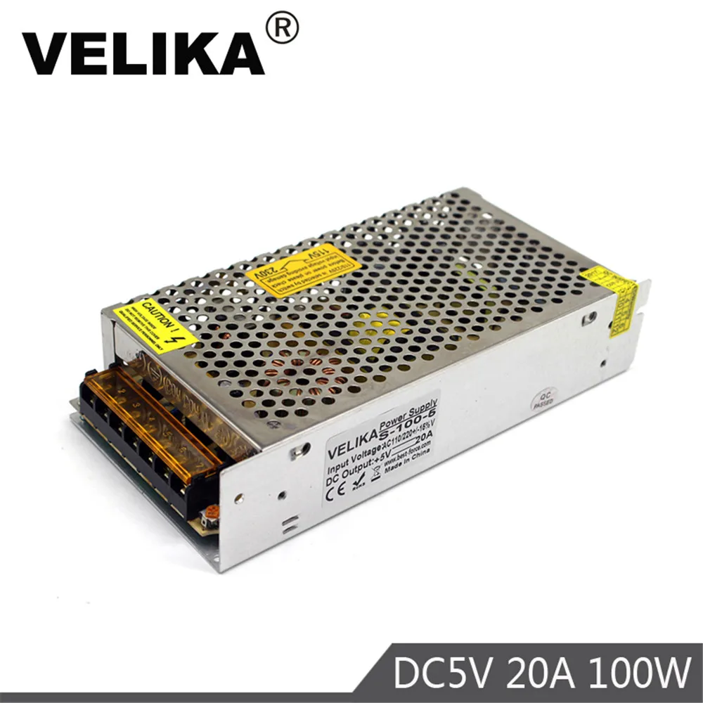 Одиночный выход DC5V импульсный источник питания 20A 100 Вт AC DC 5 в SMPS для светодиодных