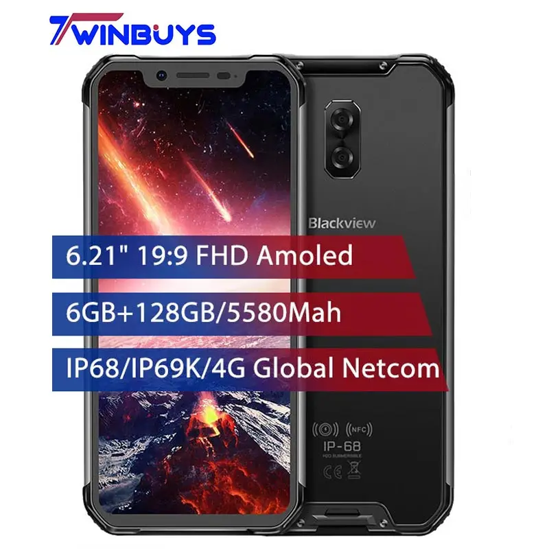 Blackview BV9600 Pro IP68 Водонепроницаемый Face ID мобильные телефоны Android 8 1 6 ГБ + 128 Гб 21 &quot19:9