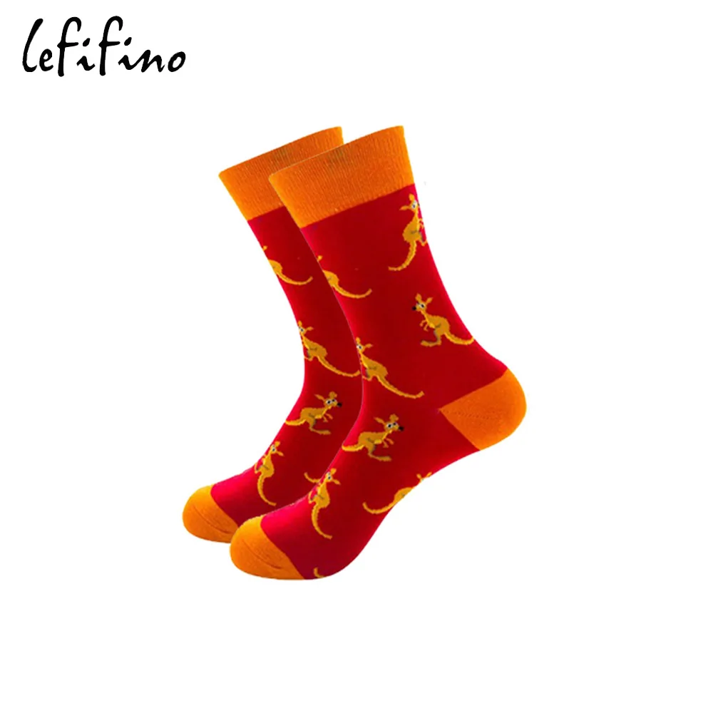 Kangaroo socks Женские милые хлопковые носки с рисунками животных Коала, пингвина, кенгуру, цветные забавные носки с веселым рисунком, необычные креативные причудливые носки для подростков - Цвет: Kangaroo socks