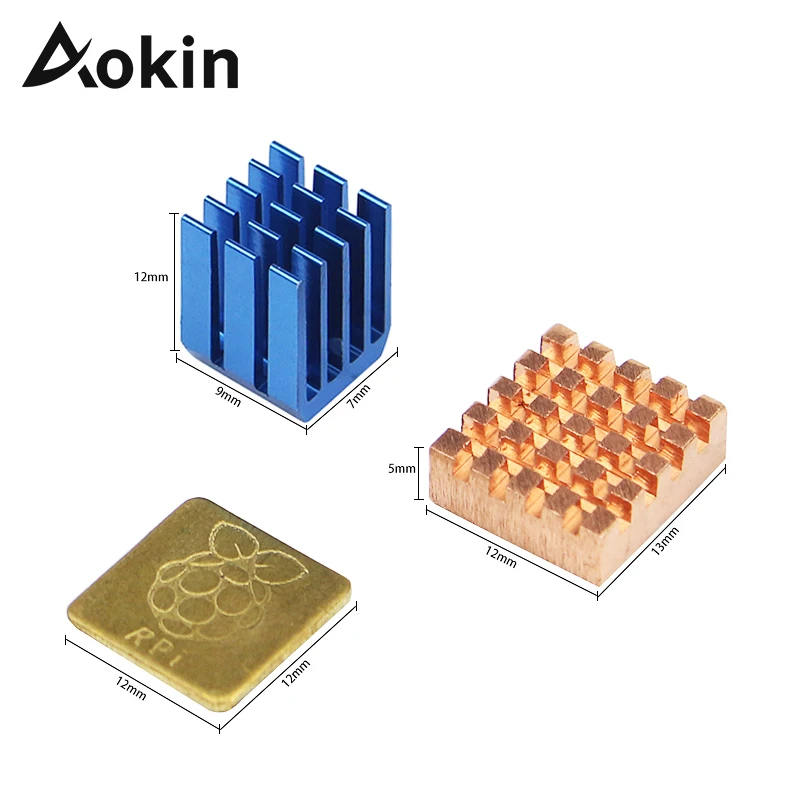 

Copper Heatsinks for Raspberry pi 3 model b raspberry Radiator Cooler Aluminum Heatsink Kit for Raspberry Pi 3 Pi 2 Pi Model B+