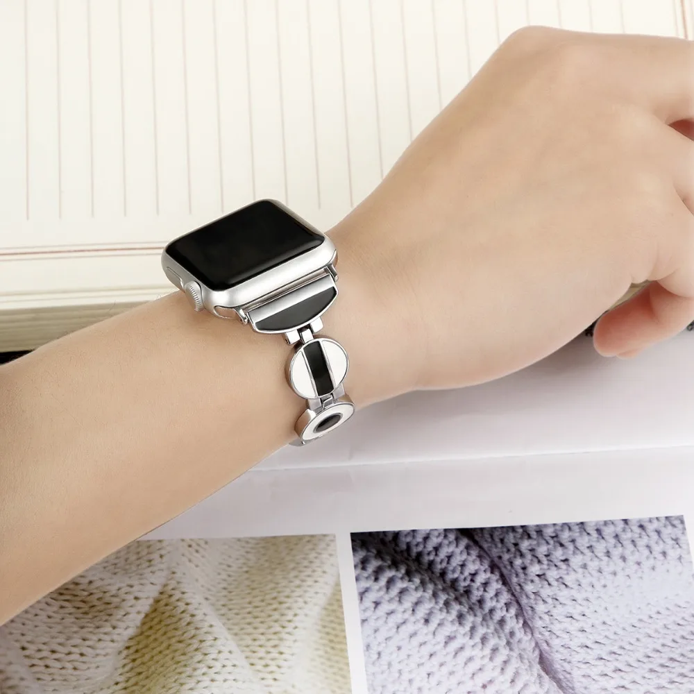 Новый женский браслет из розового золота для Apple Watch Band 44/40/42/38 мм нержавеющей