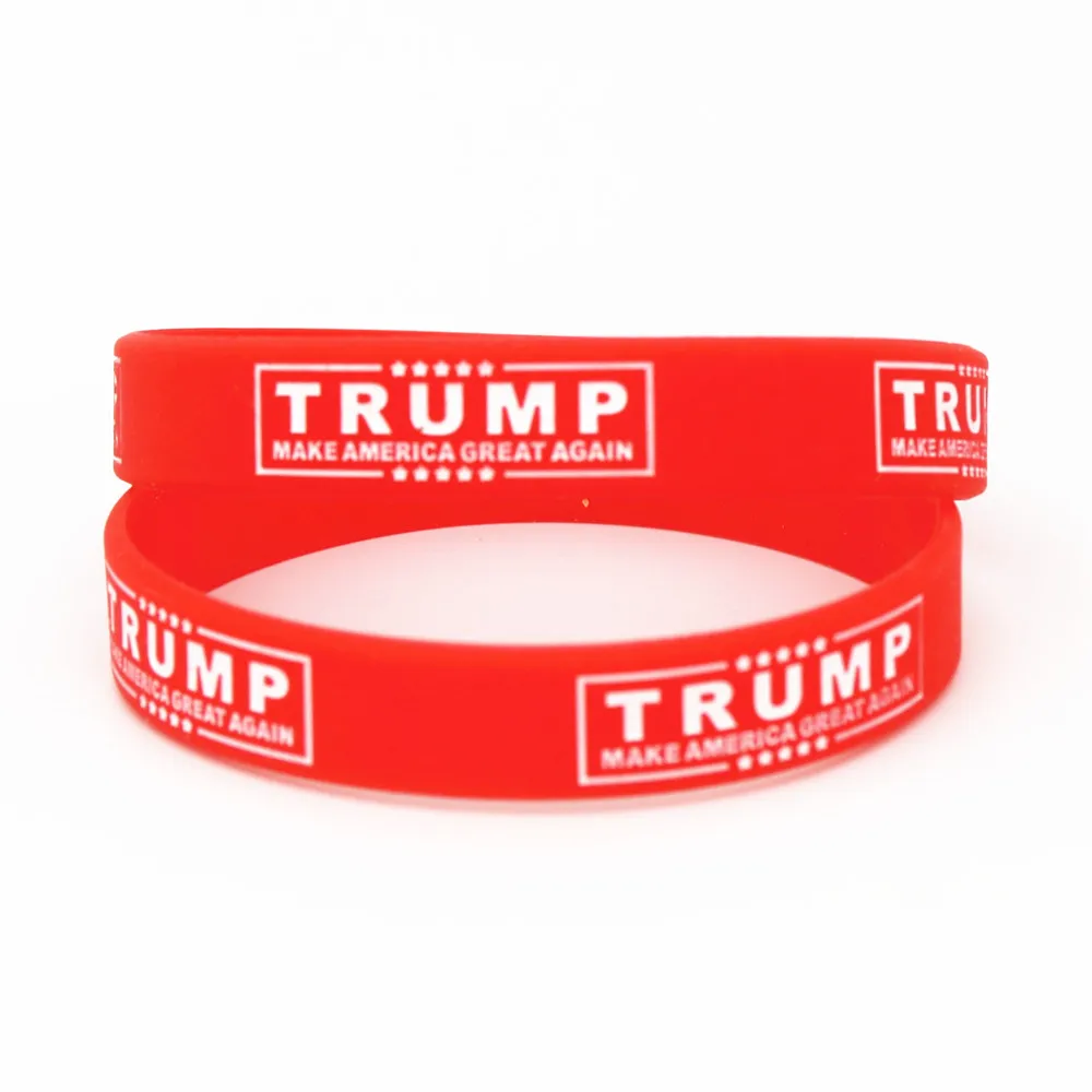 2 шт. модные силиконовые браслеты LUKENI с надписью Make America Great опять Трамп красные