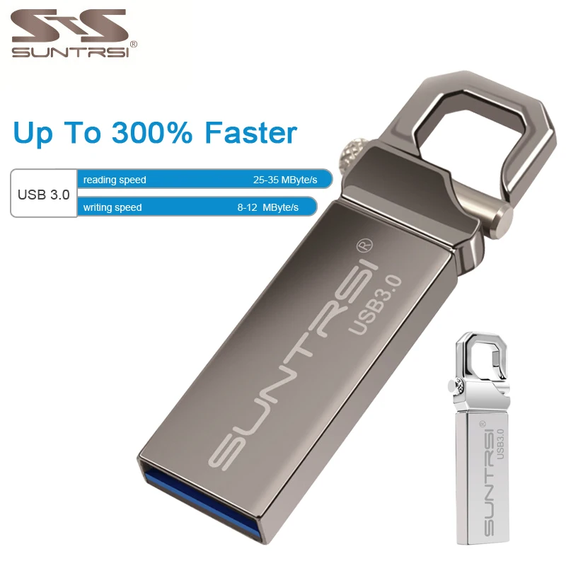 Suntrsi usb флэш накопитель 16 ГБ 32 64 Водонепроницаемый металла флешки высокое