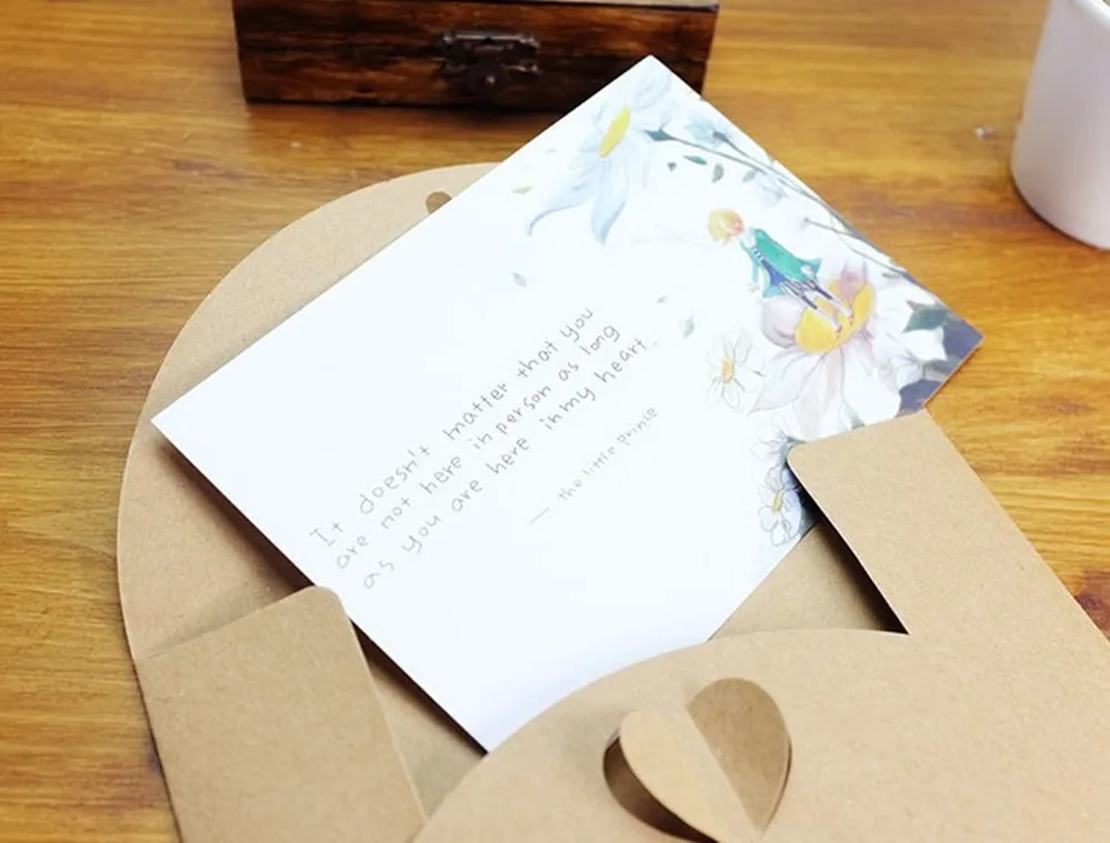 Новая Винтажная романтическая серия сердца крафт-бумага конверт DIY подарок