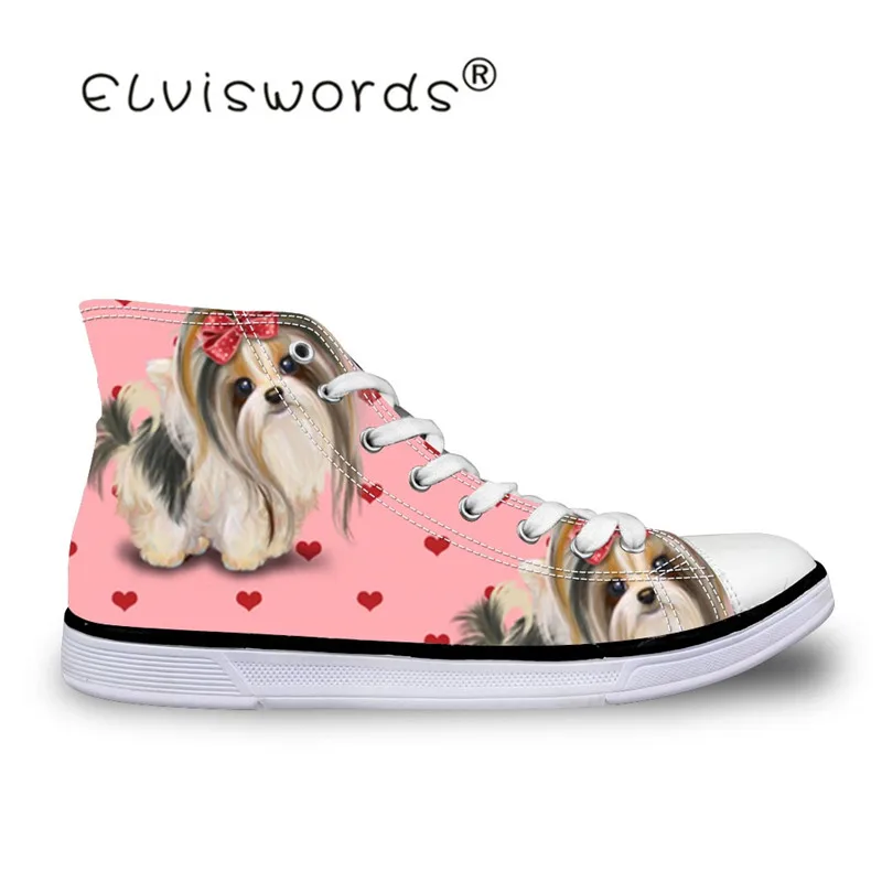 Холщовые кроссовки ELVISWORDS Yorkie с принтом Вулканизированная подошва для мужчин