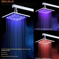 brand new 8 10 12 inch wall mounted bathroom water shower head colour changing square led rainfall shower head shower arm