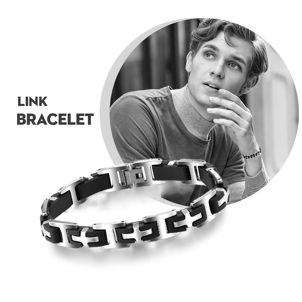 Горячая нержавеющая сталь браслеты ювелирные изделия стали 220 мм 304 нержавеющая сталь мужские браслеты просто Рождественский подарок Парени, день рождения,(JewelOra BA100163