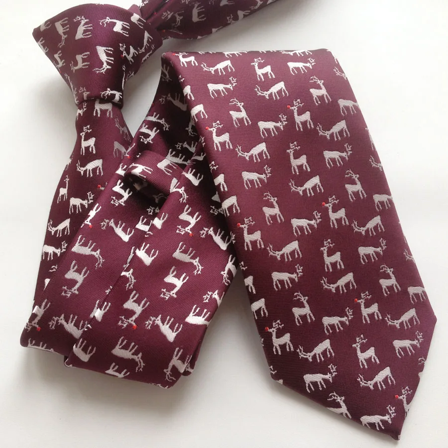 Уникальный дизайнерский галстук 2017 в рождественском стиле для вечерние бордовый