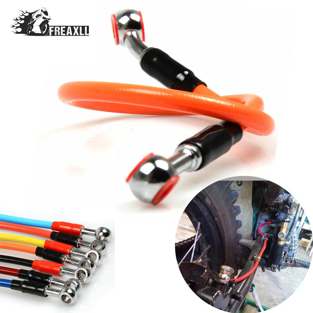 

450mm Universal Motorcycle Brake Oil Hose Stainless Steel Plastic Braided Motorcycle Dirt Bike For YAMAHA R1 2008 YBR125 NMAX