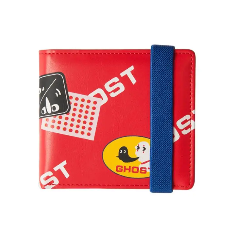 

YIZIStore lovely PU printed folio short wallets women with elastic string in simple life series