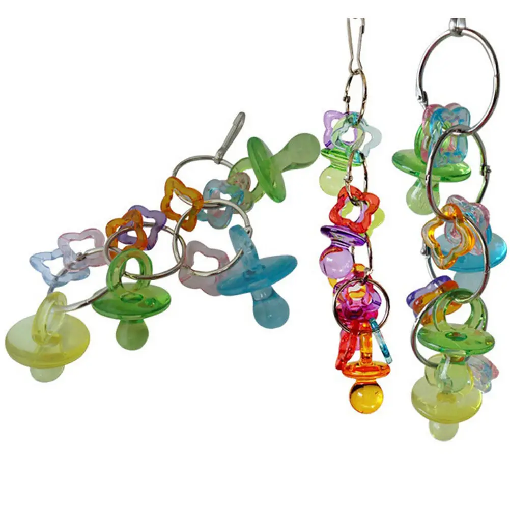 Занятия акриловая маленькая соска укуса игрушка птица жевательные игрушки для