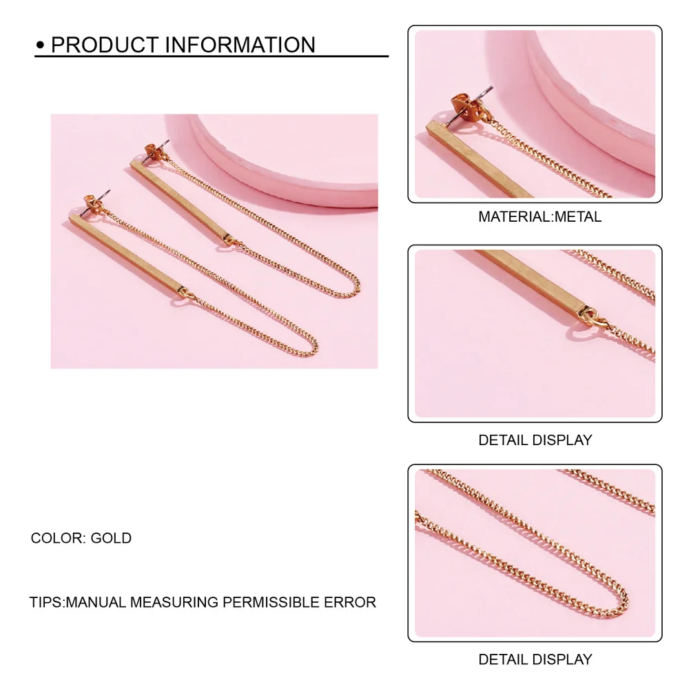 Korean Of Jewelry Earrings Tassel Fashion Retro Long Chain Metal Texture Wholesale Statement Dangle | Украшения и аксессуары