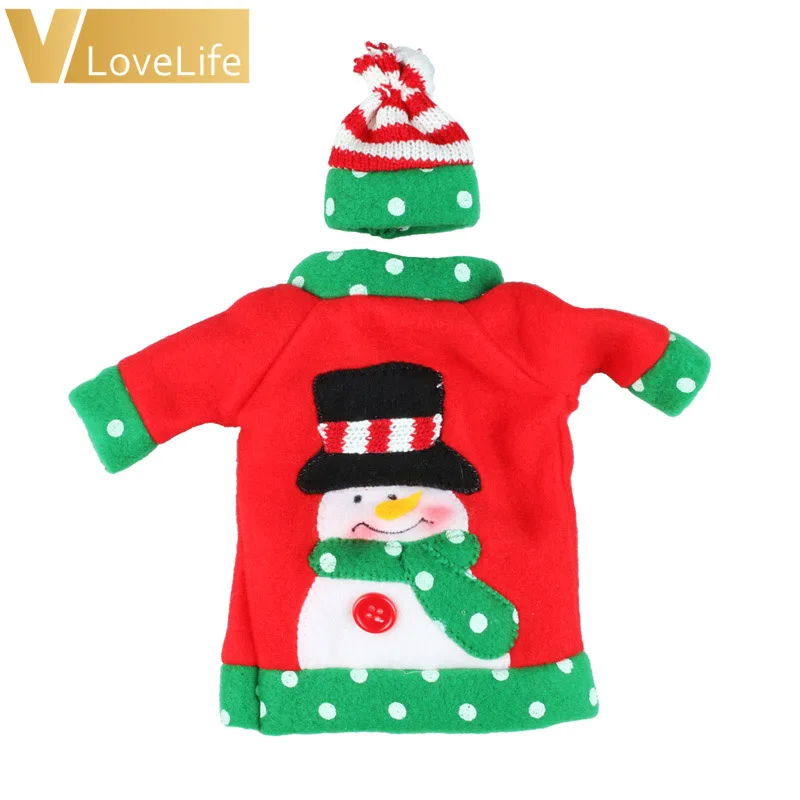 3 комплекта Рождественское украшение крышка для бутылки с красным вином набор