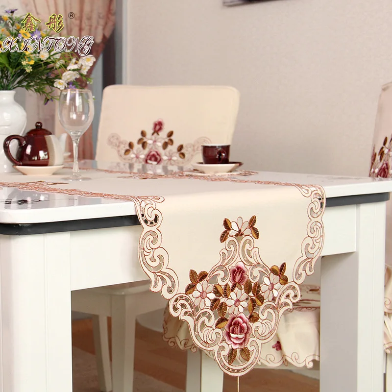 Европейский сад вышитые столбец коврик|embroidered table|embroidered table runnermat mat |