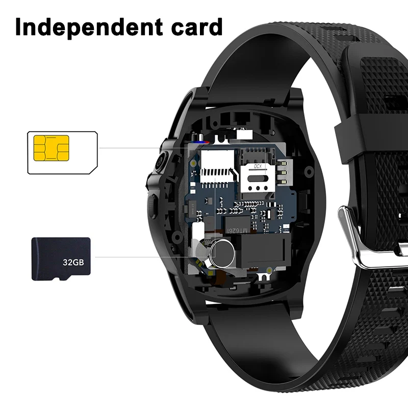 Смарт часы с круглым экраном Поддержка вставки карты фотография напоминание о