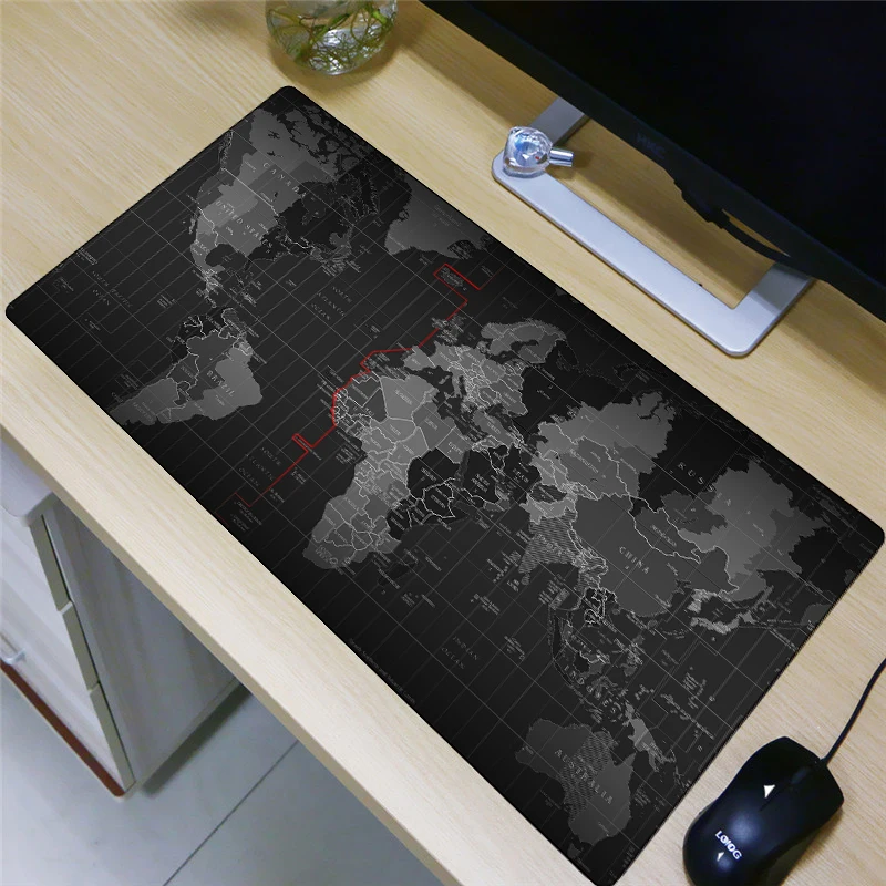 FFFAS большой 80x40 см большой коврик для мыши Карта мира Земля Искусство Декор стол Подушка карта мира XL коврик для мыши Натуральный каучук игра