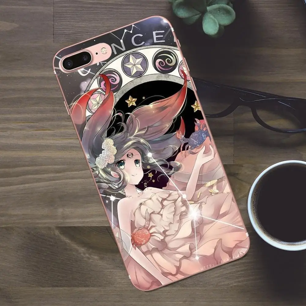 ТПУ чехол для телефона 12 созвездий зодиака Apple iPhone X 4 4S 5 5C SE 6 6S 7 8 Plus Galaxy A3 A5 J1 J2 J3 J5 J7