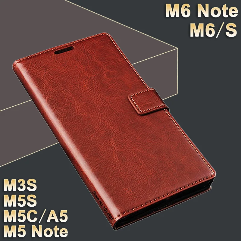 Роскошный кожаный чехол книжка для Meizu M3s m6note Crazy horse m5c m5note Новый meizu M6 note|case for