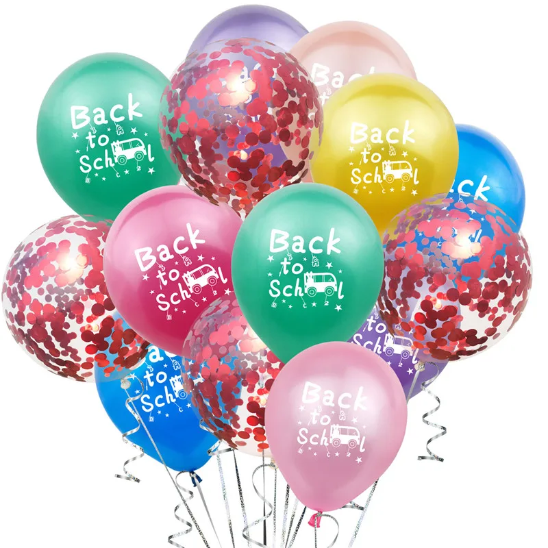 15 шт обратно в школу воздушный шар &quotКонфетти&quot набор школьный автобус