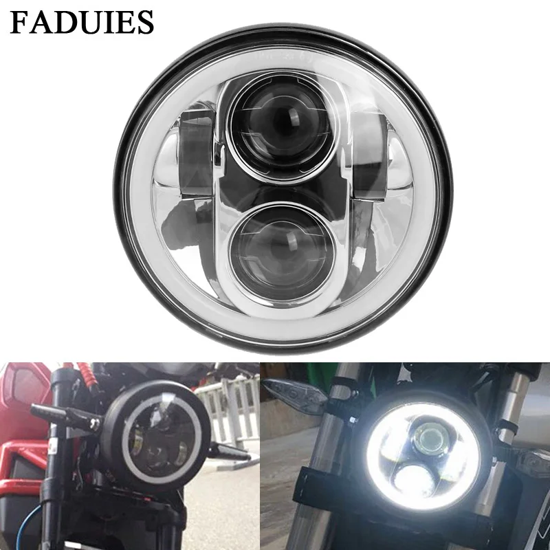 Фара светодиодная FADUIES Chrome 5 75 с кольцом ангельские глазки 3/4 дюйма| |