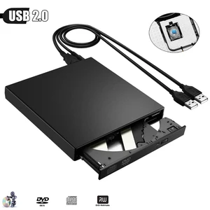 Тонкий внешний привод DVD RW CD, USB 2,0, записывающее устройство, считыватель, оптические приводы для ноутбуков, ПК