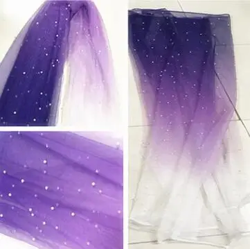 purple Новинка года; модная сетчатая ткань с градиентом; мягкая фатиновая юбка-американка с жемчугом; бальное платье с вуалью; пачка из полиэфирной газовой ткани - Цвет: purple