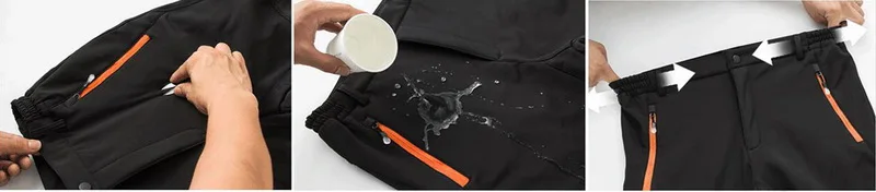 LILL бренд Hi-Q Акула кожа теплые зимние брюки мужские практичные технологии флис