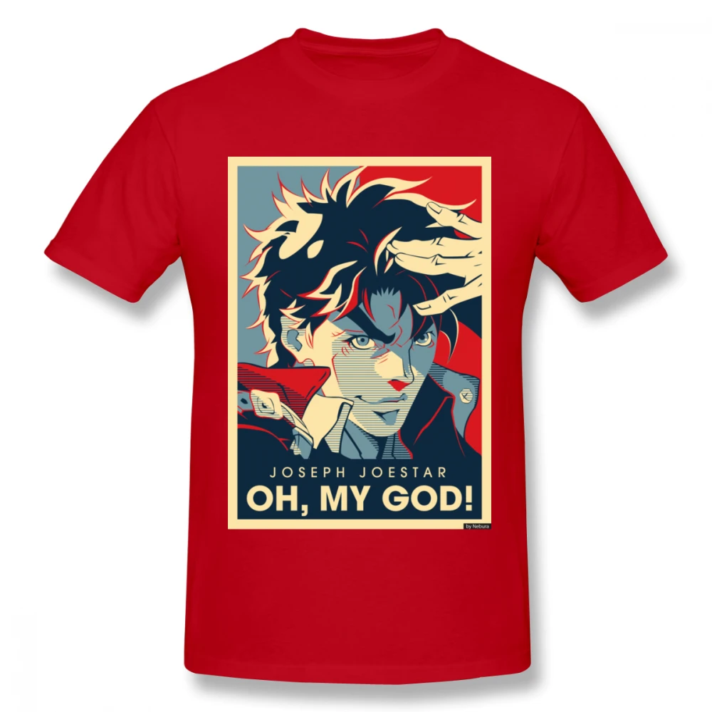red Jojo невероятное приключение Винтаж Joestar Джозеф О мой Бог письмо футболка для мужчин плюс размеры Хлопок Прохладный Футболка S-3XL Camiseta - Цвет: red