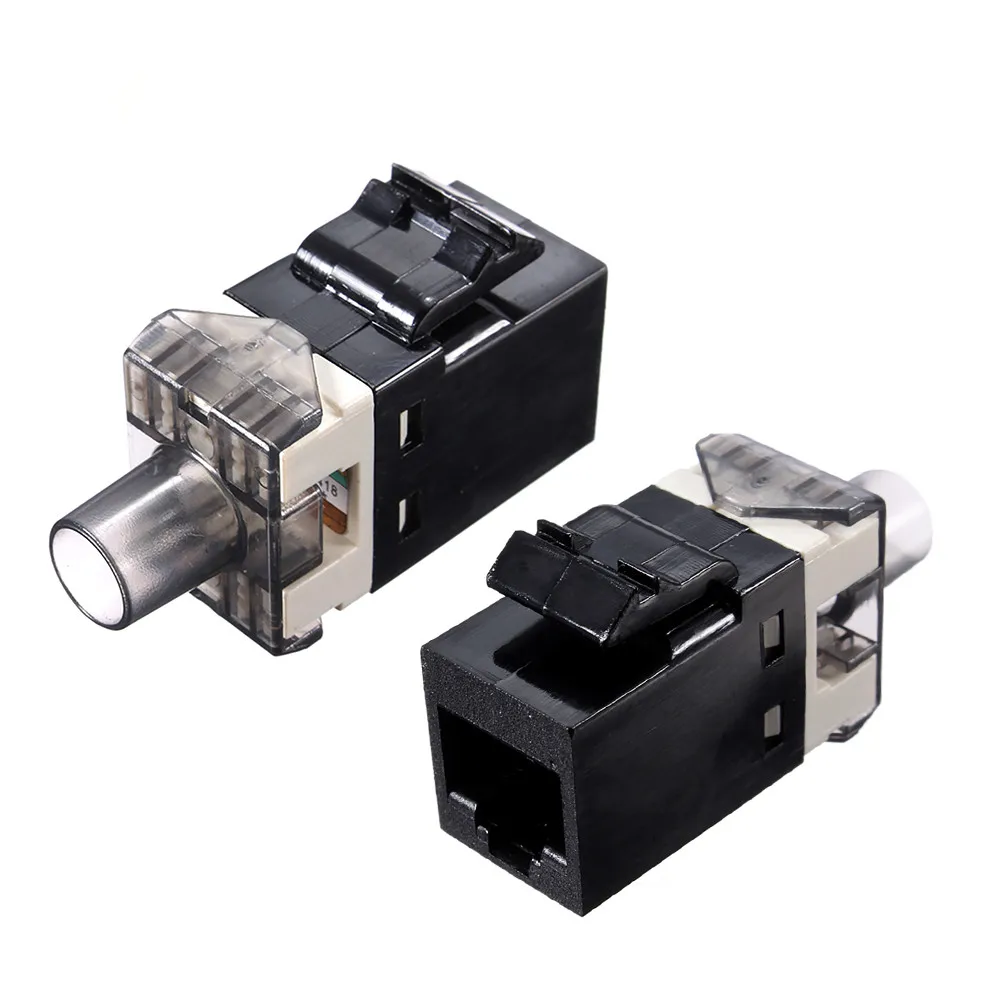 

Сетевой модуль UTP Cat5e Cat6 RJ45, Кабель-адаптер с золотым покрытием 180 градусов, тестовый инструмент без ключа Cat5e Cat6, разъемы