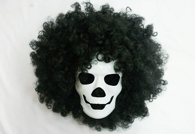 Аниме ONE PIECE Dead Bones Брук маска и черный парик косплей бутафорские аксессуары