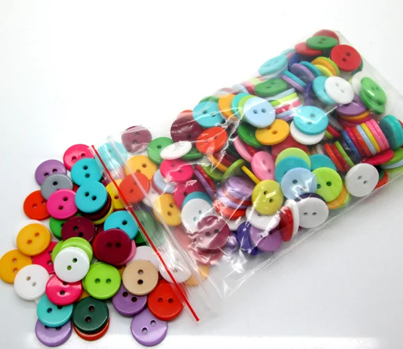 Круглые пуговицы из смолы для шитья 200 шт.|Пуговицы| |