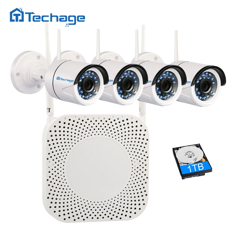 Беспроводная камера видеонаблюдения Techage 4 канала 1080 P NVR Wi Fi 2 МП|kit wifi|kit diykit kits |