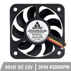 10 шт. Gdstime Новый DC 5010 50*50*10 12V 3Pin 50 мм 5 см промышленный вентилятор охлаждения