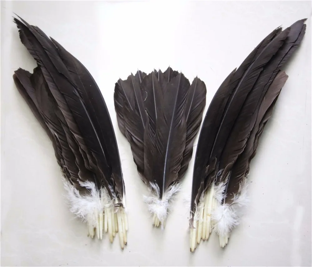 

72pcs 100% natural eagle black feather set 30-60cm/12-24inch for Diy carnival costume mask headdress