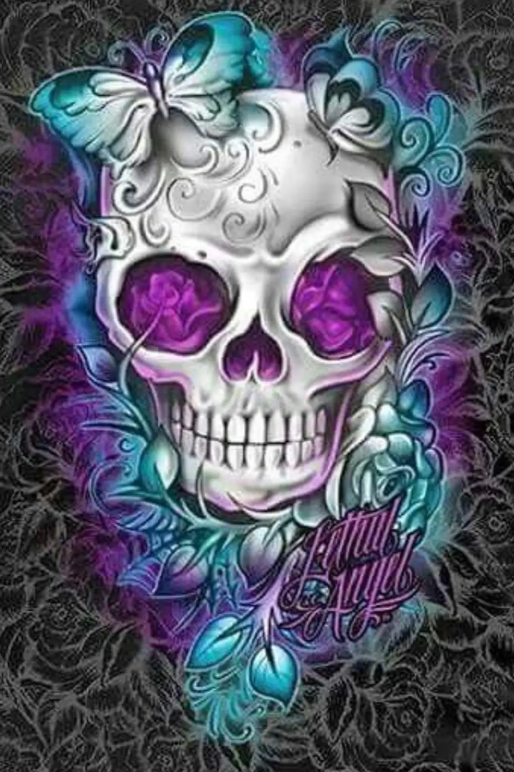 5d алмазная живопись мультяшный череп полноразмерная/круглая Алмазная вышивка