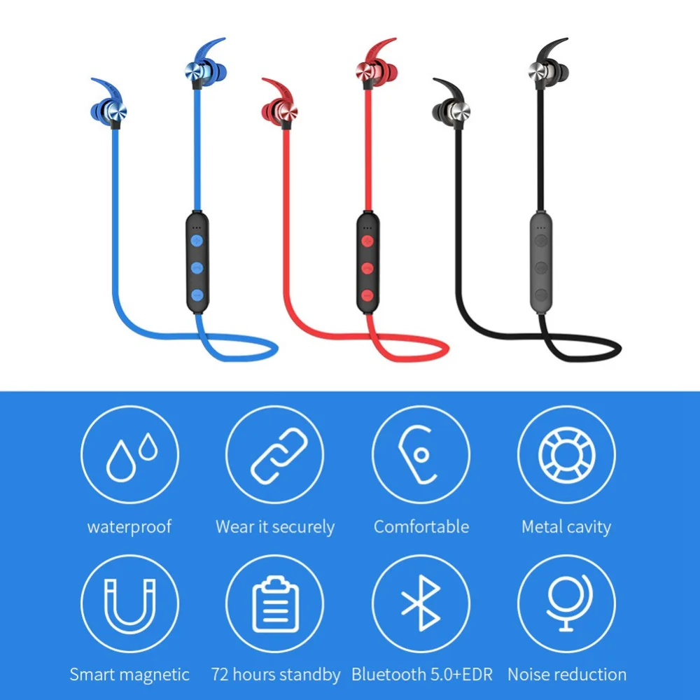Беспроводные Bluetooth наушники Поддержка г 32 TF/SD карта Магнитная водостойкая