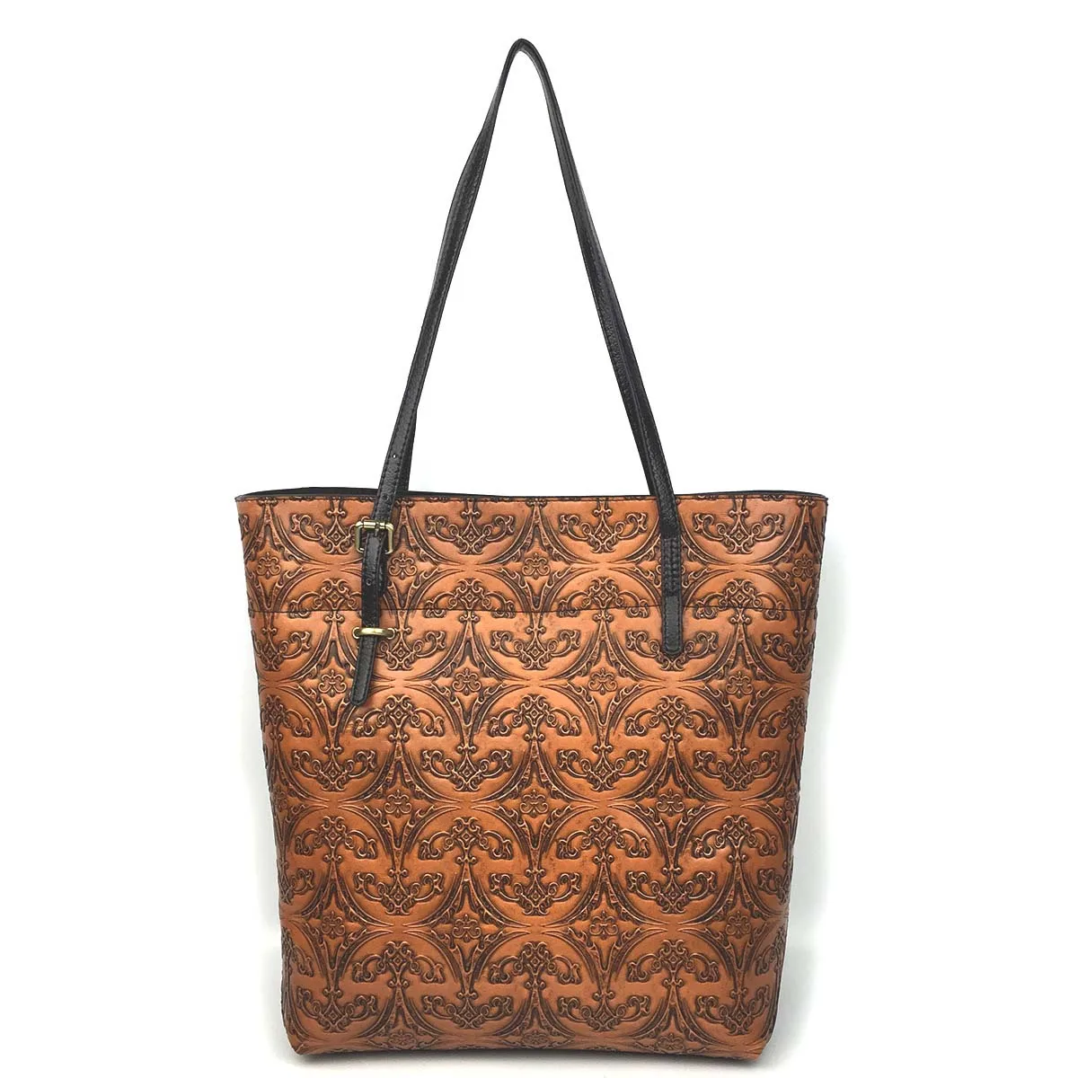 Natural Skin Shoulder Top Handle Bag Large Capacity Tote Shopping Bags Rose Pattern High Quality Genuine Leather Women Handbag - Цвет: Yellow