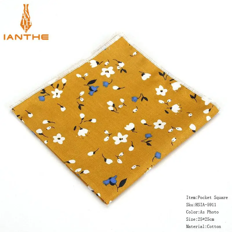 Pocket Square Фирменный мужской дизайнерский узкий платок с цветочным принтом, темно-синий Цветочный платок с квадратным платком, галстук-бабочка, галстуки, набор костюмов для мужчин - Цвет: Pocket Square