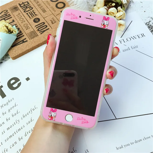 3 Мультфильм шаблон закаленное стекло экрана протектор для iPhone 7 8 6 6s плюс 3D полное покрытие - Цвет: 3