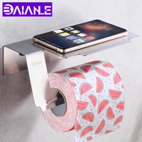 creative toilet paper holder with shelf black stainless steel paper towel holder rack wall mounted bathroom roll paper holder