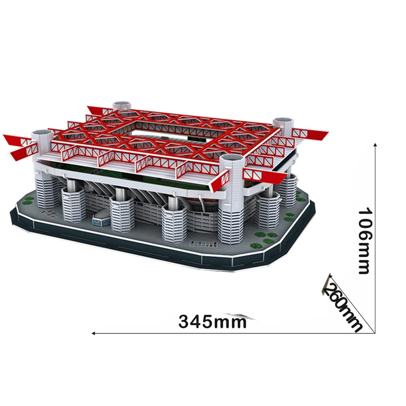 Классические Пазлы 3D головоломка стадион Giuseppe Meazza RU конкурс футбольная игра стадионы DIY кирпичные игрушки масштабные наборы бумаги