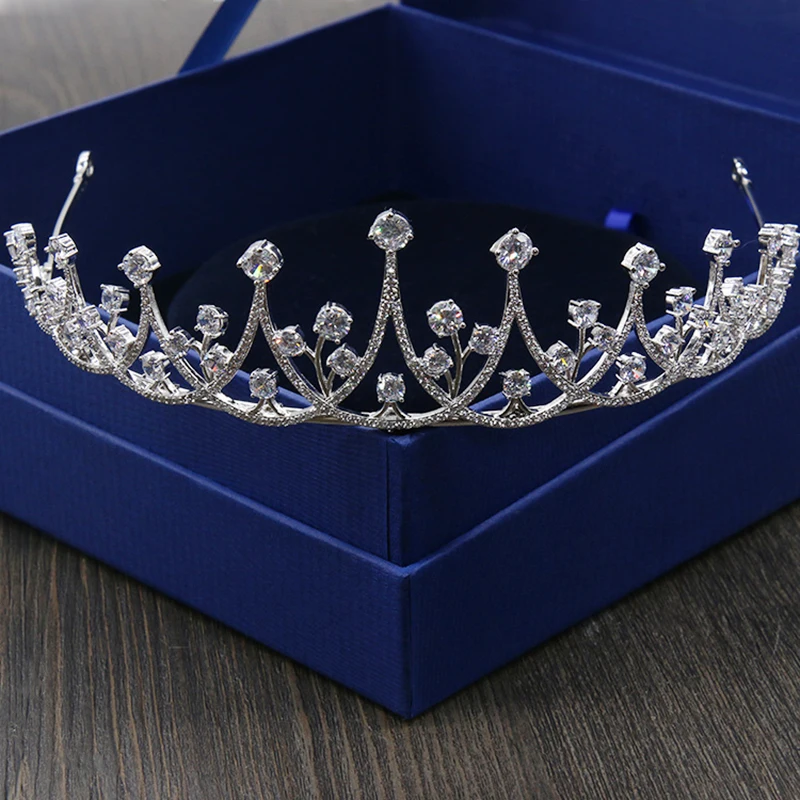 Роскошные свадебные аксессуары для волос Couronne De Mariage с кубическим цирконием Диадемы Корона женские модные свадебные украшения для волос